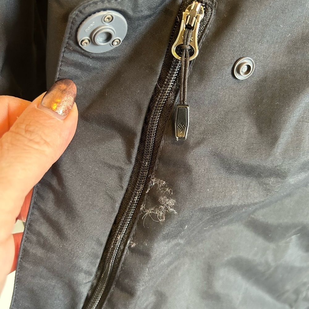 Columbia Omni-Tech Waterproof Rain Jacket Women’s Size L Black Hooded - Picture 7 of 15